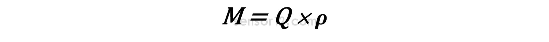 Equation for the mass flow rate of a fluid in a pipe.